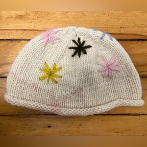Tayberry & Co Handknit Embroidered Wool Beanie